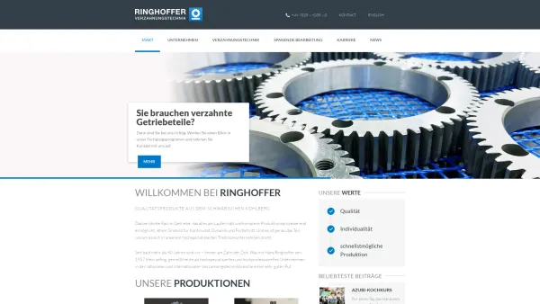 Website Screenshot: Ringhoffer Verzahnungstechnik GmbH & Co. KG - Verzahnungstechnik für Profis |Ringhoffer GmbH & Co. KG - Date: 2023-06-20 10:40:02