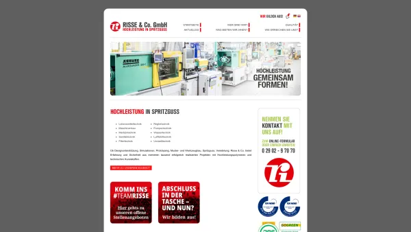 Website Screenshot: Risse & Co. GmbH - Risse Spritzgiesswerk - Verbundleistungen aus Warstein - Date: 2023-06-20 10:40:02