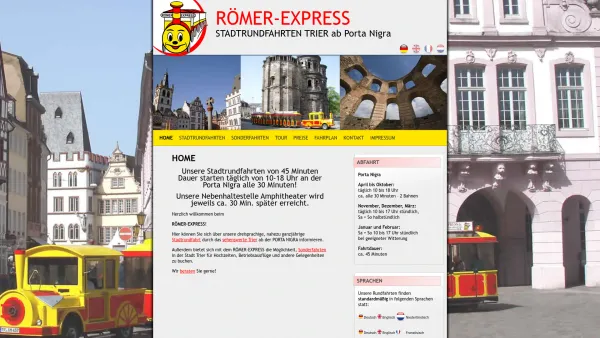 Website Screenshot: RÖMER-EXPRESS GmbH Stadtrundfahrten ab PORTA NIGRA in TRIER - Home | Römer-Express - Date: 2023-06-20 10:40:02