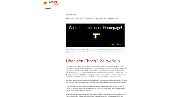 Website Screenshot: Römer GmbH - Zeltverleih Römer GmbH - Date: 2023-06-20 10:40:02