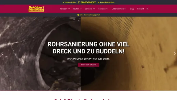 Website Screenshot: Schüßler's Rohrreinigungsschnelldienst GmbH - Alles rund ums Rohr - Schüßler's Rohrreinigungsschnelldienst - Date: 2023-06-20 10:40:07
