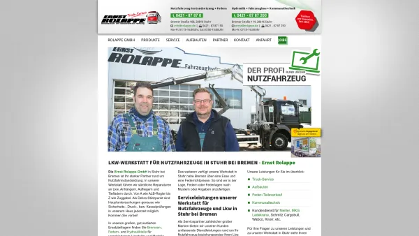 Website Screenshot: Ernst Rolappe GmbH - Werkstatt für Nutzfahrzeuge / Lkw in Stuhr – Ernst Rolappe - Date: 2023-06-20 10:40:07