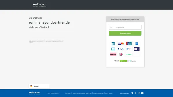 Website Screenshot: Rommeney Metallrestaurierungen - rommeneyundpartner.de steht zum Verkauf - Sedo GmbH - Date: 2023-06-20 10:40:07