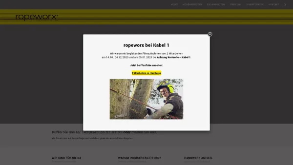Website Screenshot: ropeworx Höhenarbeiten - Industriekletterer aus Hamburg - ropeworx ® Höhenarbeiten - Date: 2023-06-20 10:40:07