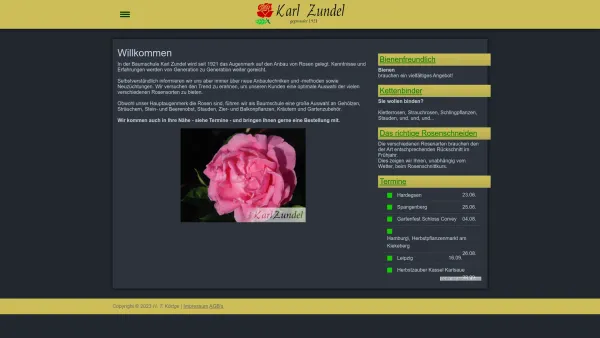 Website Screenshot: Baum- und Rosenschule Karl Zundel - Karl Zundel - Date: 2023-06-20 10:40:07