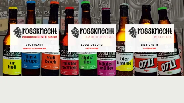 Website Screenshot: Brauerei zum Rossknecht - Rossknecht - ziemlich beste Biere | Ludwigsburg | Bietigheim - Date: 2023-06-20 10:40:07