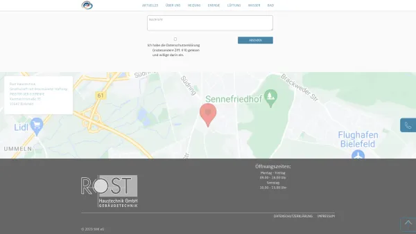 Website Screenshot: Rost Haustechnik GmbH Haustechnik Bad Heizung - Über uns - Rost Bielefeld - MEISTER DER ELEMENTE - Date: 2023-06-20 10:40:07
