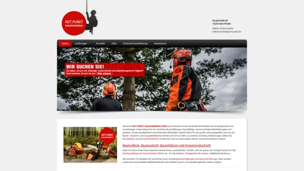 Website Screenshot: Rot Punkt Industrieklettern GmbH - ROT.PUNKT Industrieklettern | Die Baumkletterer aus der Schorfheide - Date: 2023-06-20 10:40:07