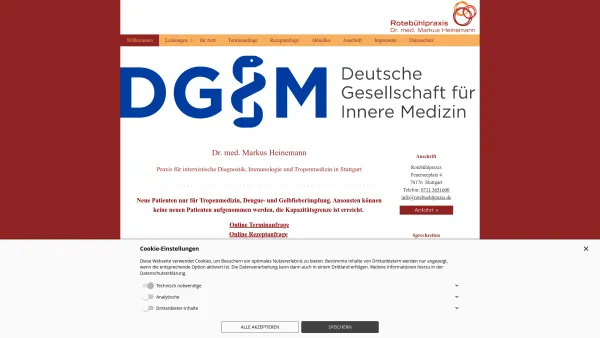 Website Screenshot: Rotebühlpraxis Dr. med Markus Heinemann - Hausarzt und Internist in Stuttgart Mitte | Rotebühlpraxis - Date: 2023-06-20 10:40:07