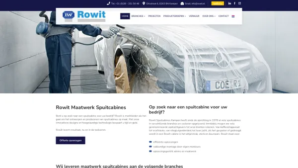 Website Screenshot: Rowit Lackieranlagen GmbH - Rowit Spuitcabines Rowit Spuitkabines - Alles maatwerk - Date: 2023-06-20 10:40:07
