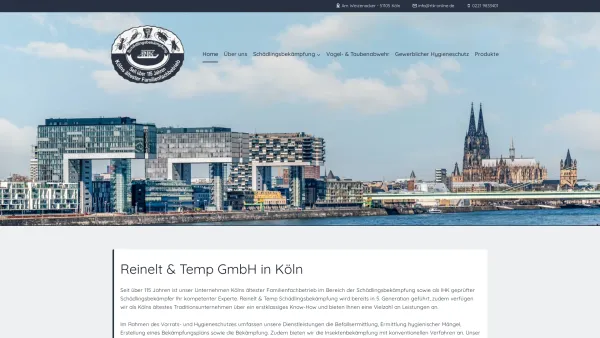 Website Screenshot: Reinelt & Temp GmbH -  Schädlingsbekämpfung,  Taubenabwehr und Produktion - Reinelt & Temp Schädlingsbekämpfung in Köln - Date: 2023-06-20 10:40:07