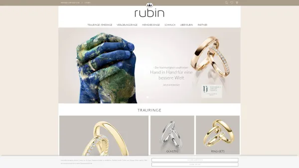 Website Screenshot: Rubin Goldschmuck GmbH Trauringe und Verlobungsringe - Rubin Goldschmuck - Trauringe / Eheringe, Verlobungsringe und Memoires - Date: 2023-06-20 10:42:25