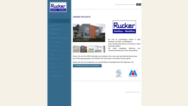 Website Screenshot: RUCKER Metallbau - Rucker Stahlbau Metallbau - Unsere Startseite - Date: 2023-06-20 10:40:07