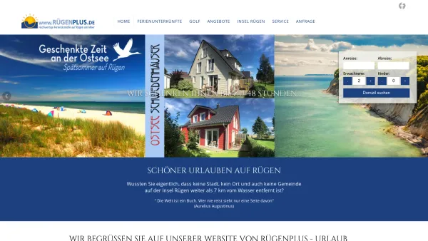 Website Screenshot: Rügen Plus - Appartements, Ferienwohnungen, Ferienhäuser - RÜGENPLUS - Date: 2023-06-20 10:40:08