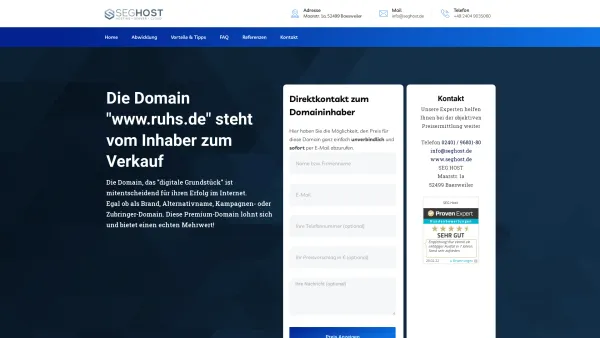 Website Screenshot: Ruhs Direktmarketing GmbH - Die Domain steht vom Inhaber zum Verkauf – Die Domain steht vom Inhaber zum Verkauf - Date: 2023-06-20 10:40:08