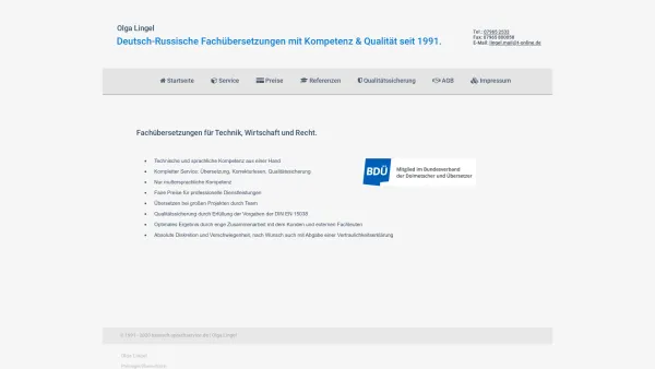Website Screenshot: Fachübersetzungen Russisch - Herzlich willkommen - Date: 2023-06-20 10:40:11