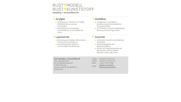 Website Screenshot: Rust-Modellbau · Rust-Kunststoff - RUST - Modellbau + Kunststofftechnik - Date: 2023-06-20 10:40:11