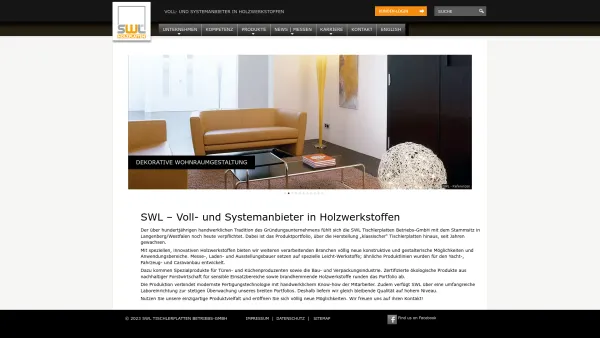 Website Screenshot: SWL-Tischlerplatten Betriebs GmbH - SWL - Vollanbieter in Holzwerkstoffen - Date: 2023-06-20 10:40:11