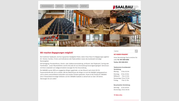 Website Screenshot: SAALBAU GmbH -  Wir machen Begegnungen möglich... überall-  in Frankfurt - SAALBAU | Wir machen Begegnungen möglich - Date: 2023-06-20 10:40:11