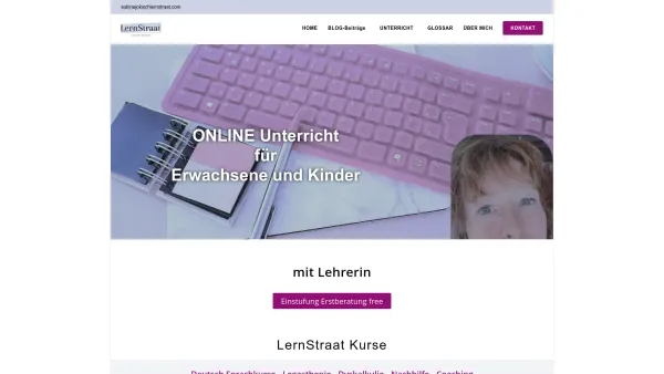 Website Screenshot: Sabine Jokisch Lernstraat - LernStraat | Online Unterricht für Erwachsene und Kinder - Date: 2023-06-20 10:42:25