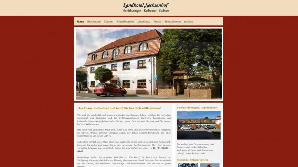 Website Screenshot: Landhotel Sachsenhof - Das Team des Sachsenhof heißt Sie herzlich willkommen! | Landhotel Sachsenhof in Kelbra am Kyffhäuser - Date: 2023-06-20 10:40:11