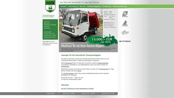 Website Screenshot: Sachsenstapler Zwickau GmbH - Startseite - Sachsenstapler GmbH | Verkauf - Vermietung - Service - Date: 2023-06-20 10:40:11