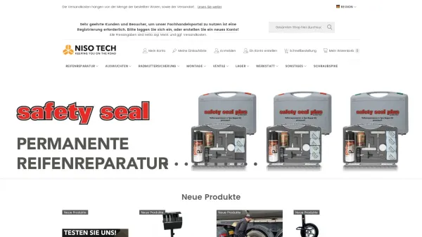 Website Screenshot: safety seal GmbH freundlich, zuverlässig, kompetent - NISO TECH GmbH : shop - Date: 2023-06-20 10:40:11