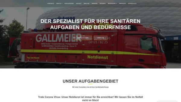 Website Screenshot: Sani Blitz Chr. Gallmeier GmbH - Sanitär, Rohrreinigung, Schlüsseldienst | Sani-Blitz München - Date: 2023-06-20 10:42:25