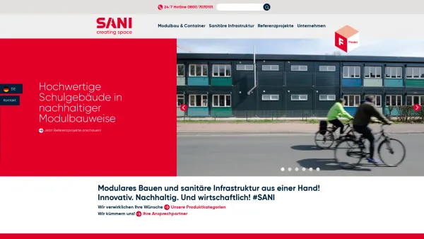 Website Screenshot: SANI Gesellschaft für Entsorgungs- dienstleistungen u. Containervermietung mbH - SANI - Modulares Bauen und sanitäre Infrastruktur | SANI - Date: 2023-06-20 10:40:11