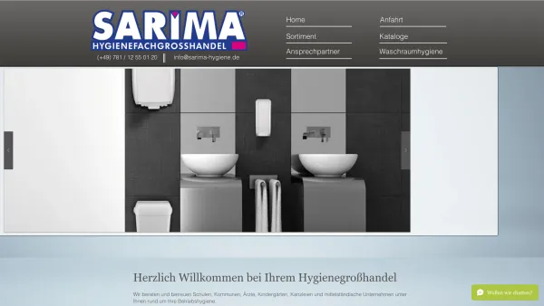 Website Screenshot: Sarima Hygiene Großhandel & Gebäudereinigung - Sarima Hygienegroßhandel - Date: 2023-06-20 10:40:11