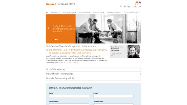 Website Screenshot: Saupe Telemarketing - Saupe Telemarketing - Saupe Telemarketing - Date: 2023-06-20 10:40:11