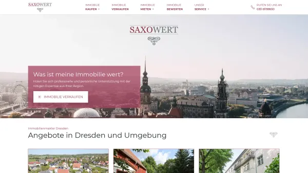 Website Screenshot: Saxowert Immobilien GmbH & Co. KG - Ihr Immobilienmakler Dresden. ? Immobilien Dresden. - Date: 2023-06-20 10:42:25