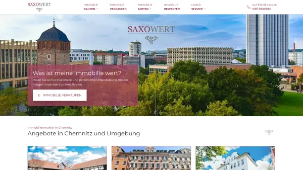 Website Screenshot: Saxowert Immobilien GmbH & Co. KG. - Ihr Immobilienmakler Chemnitz. ? Immobilien Chemnitz. - Date: 2023-06-20 10:42:25