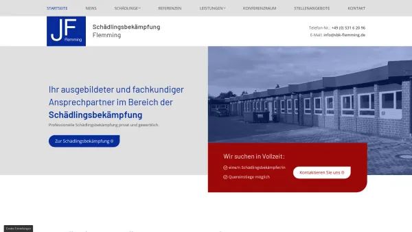 Website Screenshot: FLEMMING Jörg Geprüfter Schädlingsbekämpfer - Kammerjäger in Braunschweig | Schädlingsbekämpfung Flemming - Date: 2023-06-20 10:40:14