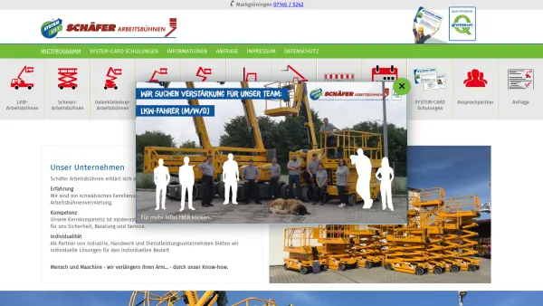 Website Screenshot: AVS System Lift AG Schäfer Arbeitsbühnen GmbH & Co. KG -  Mieten Sie einen Systemlift - Mietprogramm - Hebebühnen Schäfer Markgröningen - Date: 2023-06-20 10:40:14