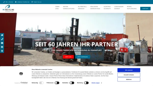 Website Screenshot: M. Schäfer Recycling - MS Recycling: Recyclinghof & Schrotthändler Frankfurt/Main - Date: 2023-06-20 10:40:14