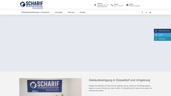 Website Screenshot: Scharif Gebäudedienstleistungen - Gebäudereinigung in Düsseldorf. Ihr Partner rundum Reinigung - Date: 2023-06-20 10:42:25