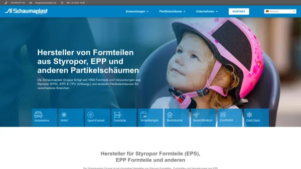 Website Screenshot: Schaumaplast Nossen GmbH - Hersteller für Styropor Formteile (EPS), EPP Formteile, Infinergy Formteile und andere | Schaumaplast - Date: 2023-06-20 10:40:14