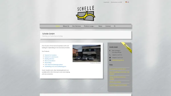 Website Screenshot: Schelle GmbH Bolzenschweissen - Schelle GmbH | Ihr Spezialist im Bereich Befestigungstechnik in Verbindung mit dem Bolzenschweißen. - Date: 2023-06-20 10:40:14