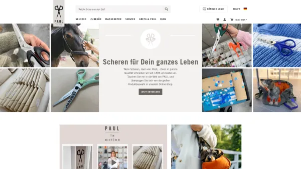 Website Screenshot: Scherenmanufaktur PAUL GmbH - Scherenmanufaktur PAUL ✂ 100% Made in Germany - Date: 2023-06-20 10:42:25
