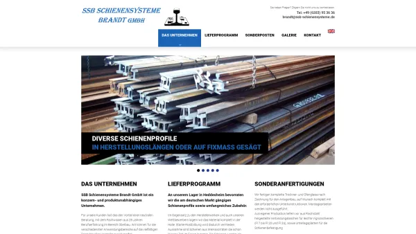 Website Screenshot: Schienensysteme Brandt - SSB Schienensysteme Brandt GmbH - Das Unternehmen - Date: 2023-06-20 10:40:14