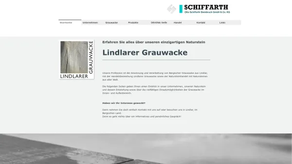 Website Screenshot: Otto Schiffarth Steinbruch GmbH & Co. KG - Otto Schiffarth Grauwacke-Natursteinwerk - Otto Schiffarth Grauwacke-Natursteinwerk - Date: 2023-06-20 10:40:14