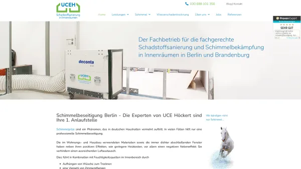 Website Screenshot: U.C.E. Höckert GmbH Ihr Partner für Schimmelpilzsanierungen - Schimmelbeseitigung Berlin | UCEH - Date: 2023-06-20 10:40:14