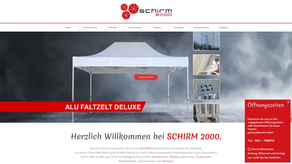 Website Screenshot: Alfa-First / Schirm 2000 -  Alles aus einer Hand - Marktschirme für Ihren Marktstand - Date: 2023-06-20 10:40:14