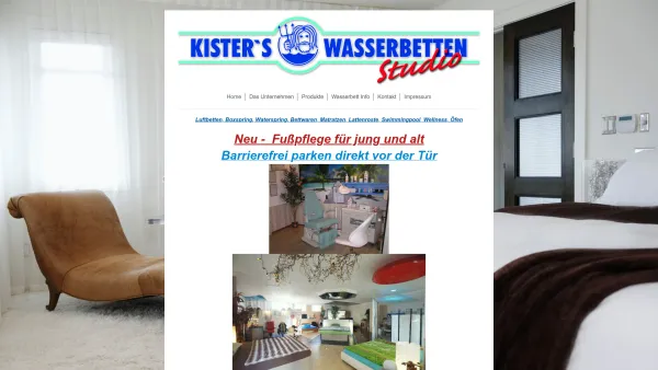 Website Screenshot: Kister's · Wasserbettenstudio - Kister`s Luft- und Wasserbettenstudio - Date: 2023-06-20 10:40:14
