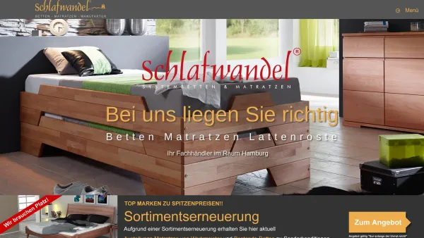 Website Screenshot: schlafwandel - Massivholzbetten - Schlafwandel Hamburg » Schlafwandel Hamburg - Date: 2023-06-20 10:40:14