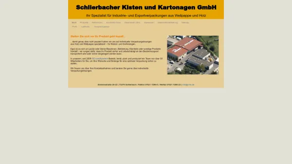 Website Screenshot: Schlierbacher Kartonagen GmbH - Schlierbacher Kisten und Kartonagen GmbH - Start - Date: 2023-06-20 10:40:14