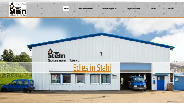 Website Screenshot: Schlosserei Stein Edelstahlverarbeitung -  Edles in Stahl - Schlosserei Stein - der Fachmann für Stahlbau in Lossburg - Date: 2023-06-20 10:40:14