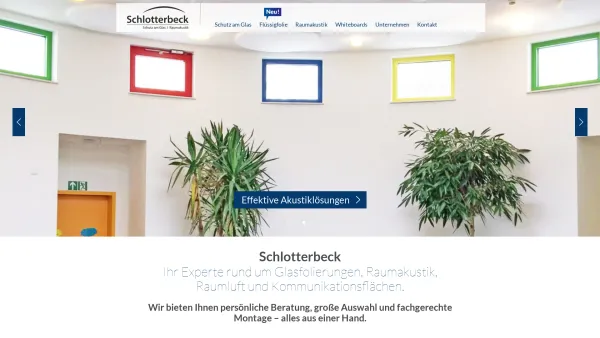 Website Screenshot: Schlotterbeck Schutz am Glas - Home - Schlotterbeck | Schutz am Glas, Raumakustik-Systeme und Kommunikationsflächen in Aichwald - Date: 2023-06-20 10:40:14