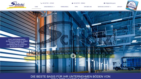 Website Screenshot: Schlotz GmbH -  Kunstharzböden mit System - Schlotz Bodenbeläge | Schlotz Handels GmbH | 2023 - Date: 2023-06-20 10:40:14